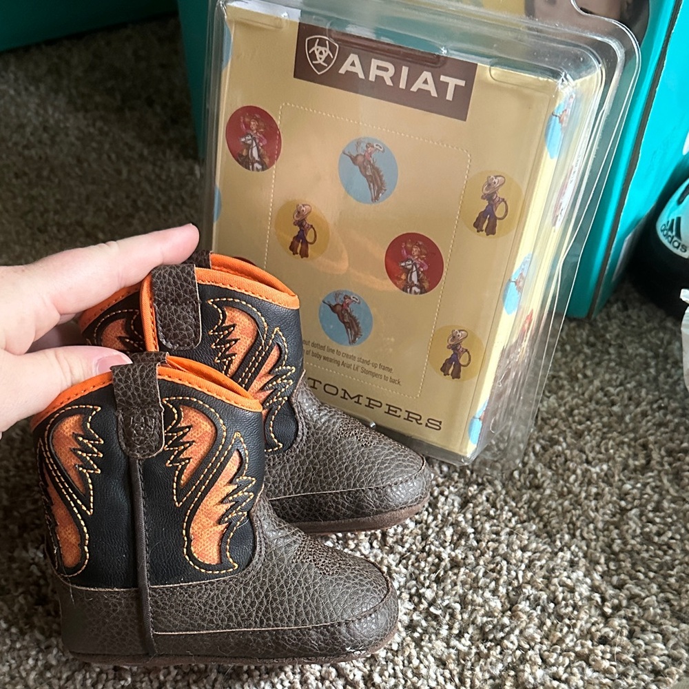 Ariat Infant Cowboy Boots - Brown and Orange